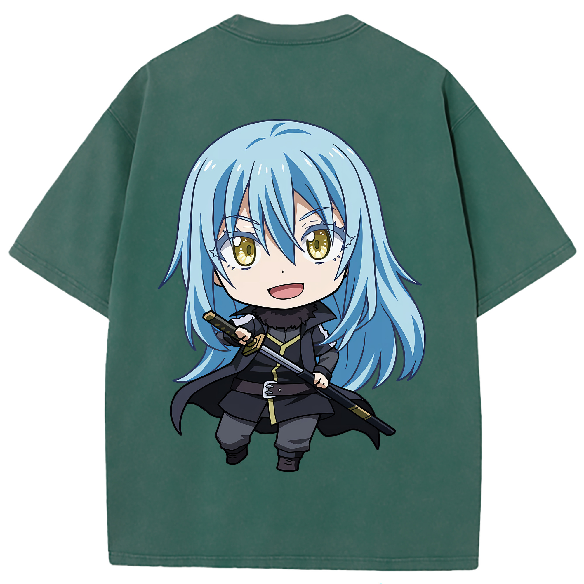 （画像用） 転スラ Regarding Reincarnated to Slime 綿100% ヴィンテージ風 半袖Tシャツ（背面プリント）